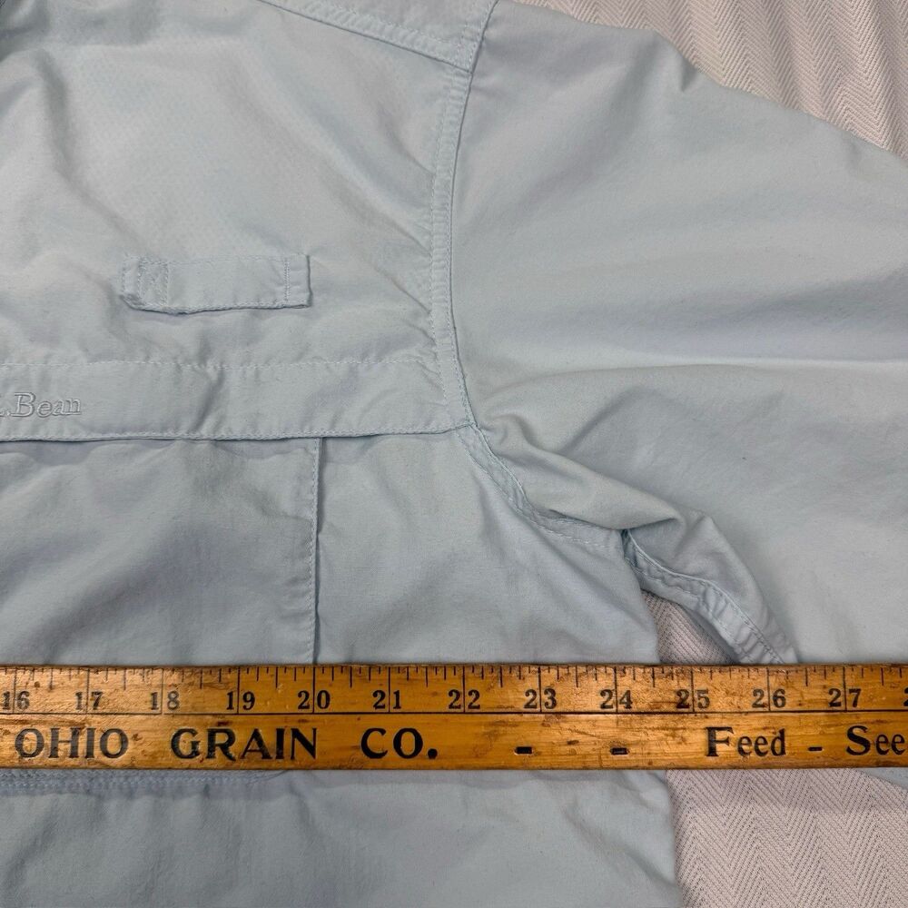 L.L. Bean Men’s Large Light Blue‎ Vented Fishing Shirt Nylon Outdoor - Picture 7 of 8